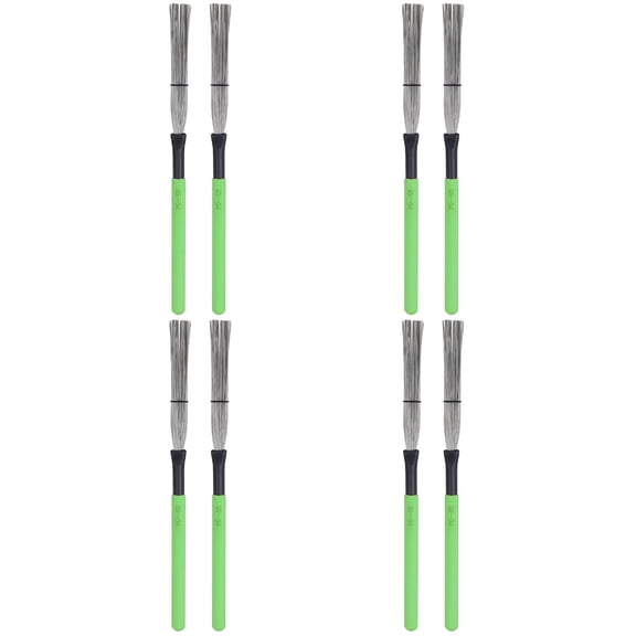 Hemoton 8 Pcs Portable Drum Stick Wire Brush Drum Special Wooden Handle Brush Clean Brush