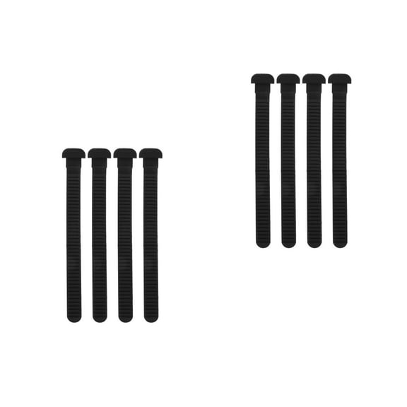 Hemoton 8 Pcs  Replacements Inline Roller Skating Shoes Energy Strap with Screws Nuts Skates Buckles Accessory for Men Women Kids Black