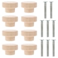 thumbnail image 1 of Hemoton 8 Pcs Round Vanity Tray Wooden Handle European Style Drawer Handles 3.9X3.9CM, 1 of 8