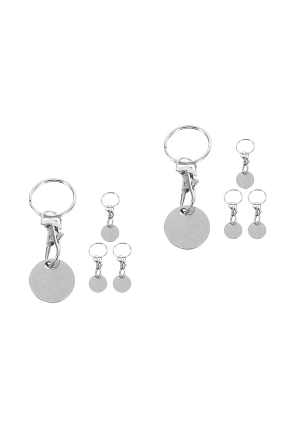 8 Pcs  Shopping Trolley Token Keychain Metal Shopping Trolley Token Keychain Portable Trolley Unlock Release Key for Grocery