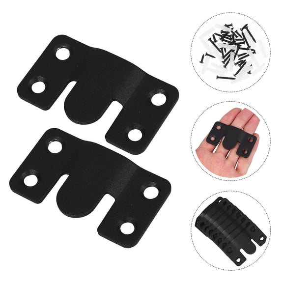 EXHUMKY Hanger Wall Mount Brackets Black 8Sets 2.12X1.18X0.28in Stainless Steel