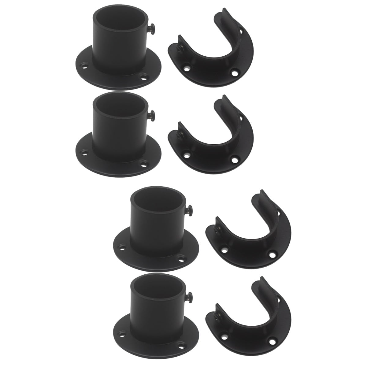 Hemoton 8 pcs Closet Rod Flange Holders Stainless Steel Closet Pole ...