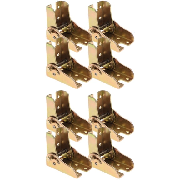 Hemoton 8 pcs Folding Shelf Hinge 90 Degree Spring Loaded Hinge Folding Table Hinge