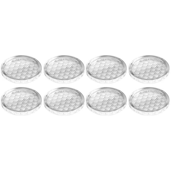 Hemoton 8 pcs Glass Coasters Glass Cup Mats Drink Cup Coasters Table Decorations Round Coasters