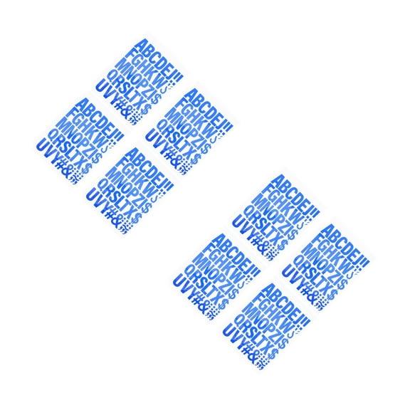 Hemoton 8 pcs Iron on Letters Blue Heat Transfer Vinyl Alphabet Stickers Applique Patches for DIY Clothing Fabric T-Shirts Hats Box Decoration