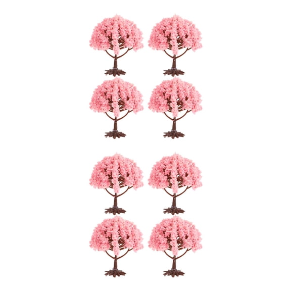 Hemoton 8 pcs Miniature Model Trees for Sand Table, Small Flower Trees, Mini Model Decorations for Landscape and Craft Projects