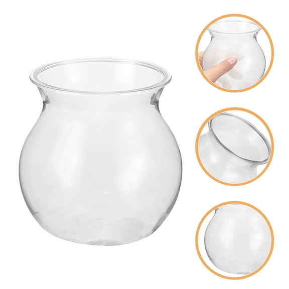 Hemoton 8Pcs Small Clear Desktop Fish Bowls for Betta Fish Plants Decoration Planter Terrarium Home Office Decor