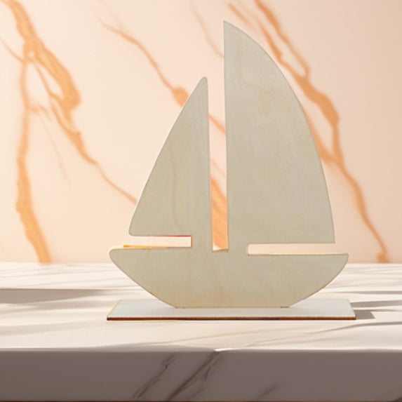 Hemoton 8pcs DIY Wooden Boat Models Unfinished Wooden Boat Craft Kit Blank Wood Boat Model Project Kit for Craft School Project Birthday Party