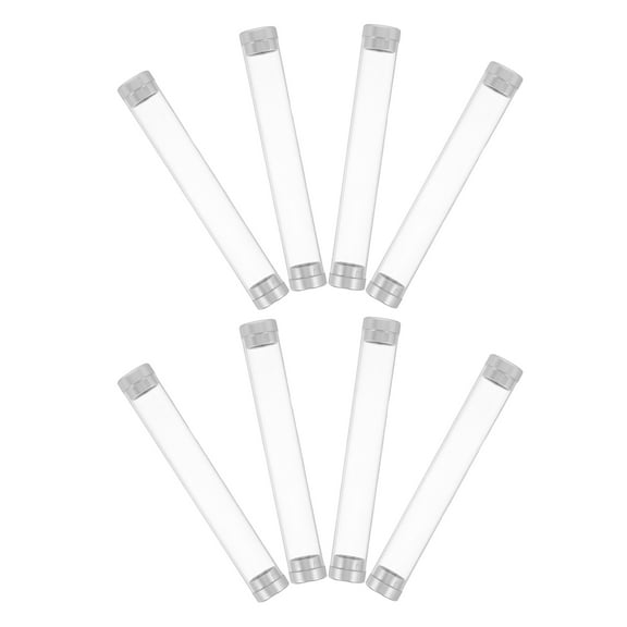 Hemoton 8pcs Eyelash Tweezers Storage Tubes Clear Plastic Makeup Tool Holder Organizer Box Portable Tweezer Case with Cap for Travel and Home