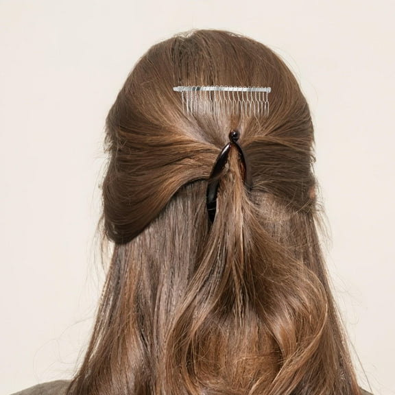 Hemoton 8pcs Silver Metal Side Hair Combs Plain Blank Crafting DIY Wire Slide Combs Wedding Bridal Veil Combs Decorative Crowns Headpiece French Twist Clip Hair Accessories For Women