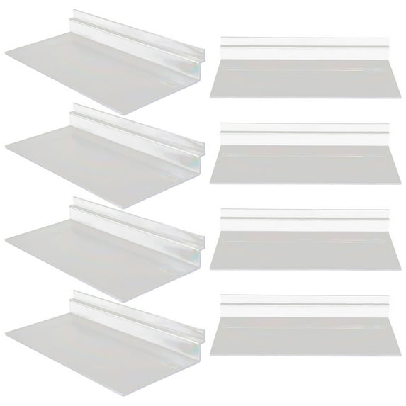 Hemoton 8pcs Slatwall Shelves Clear Slatwall Shelf Plastic Shelves Shoe Hanging Slatwall Rack for Wall