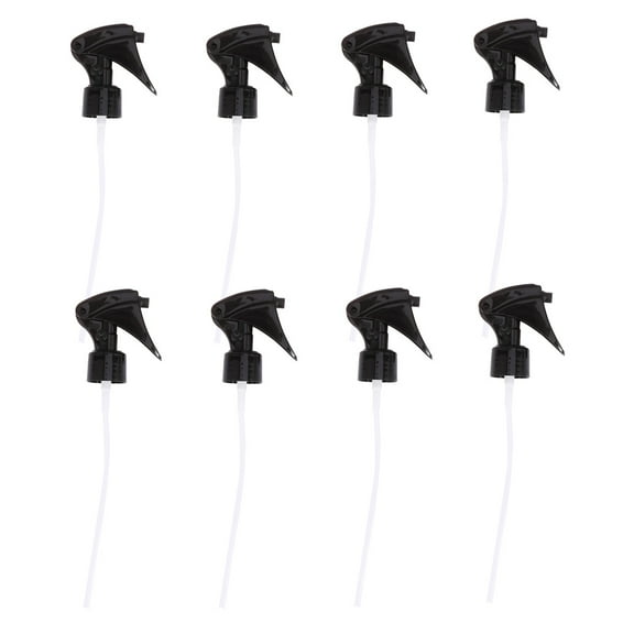 Hemoton 8pcs Trigger Sprayer Replacement Nozzle Tops Reusable Mist Stream Mouse Shaped Settings for Round Neck Spray Bottles (H01 Black Sprayer)