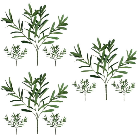 Hemoton 9 pcs  Simulation Olive Branches Household Olive Branches Decorative Artificial Plants