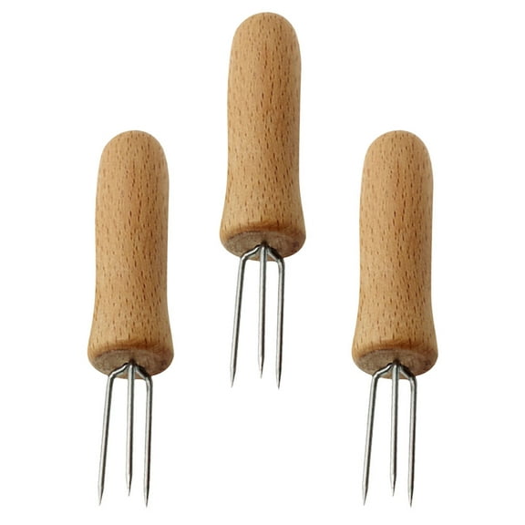 Hemoton 9 pcs Stainless Steel Fruit Picks Corn Forks Kitchen Tools for Home Restaurant