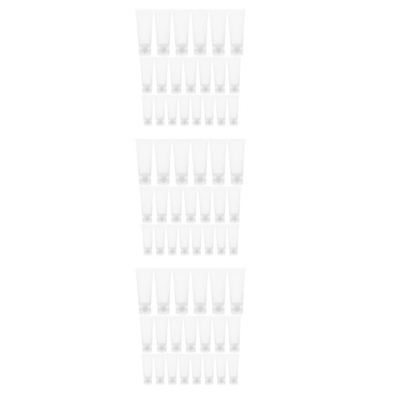 Hemoton 90 pcs  Clear Refillable Empty Plastic Squeeze Soft Tubes Bottles for Travel Toothpaste Shampoo Lotion Cleanser and Cosmetic Creams 20ml 30ml 50ml
