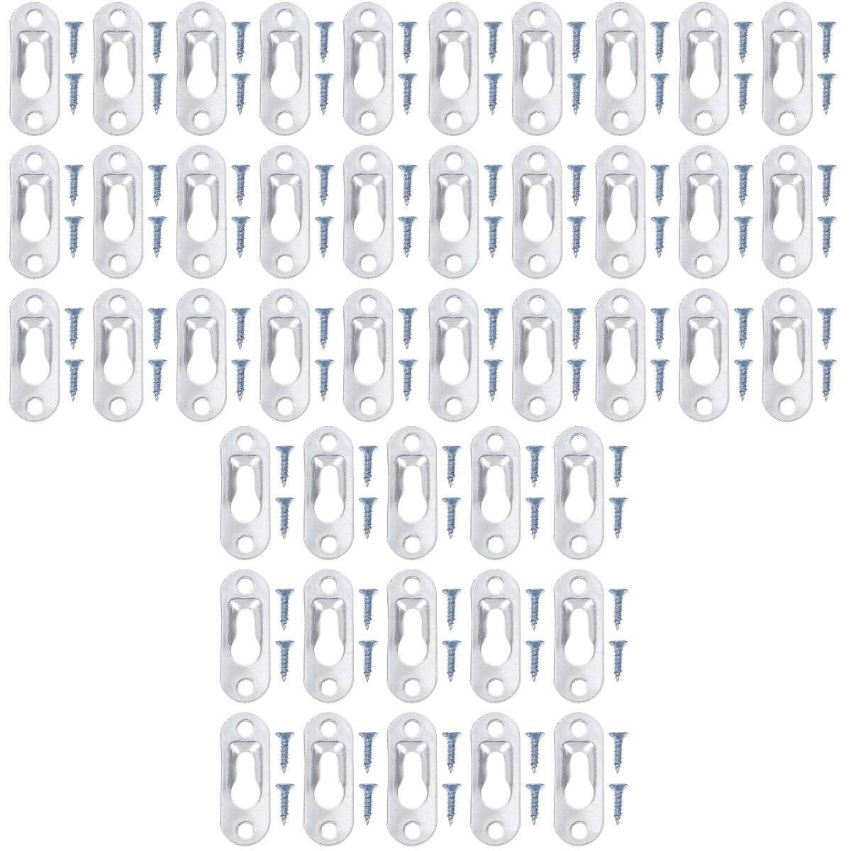SOPOTUTU  Silver Keyhole Hangers, Wide Application for Frames, Cabinets, Shelves, Home Use
