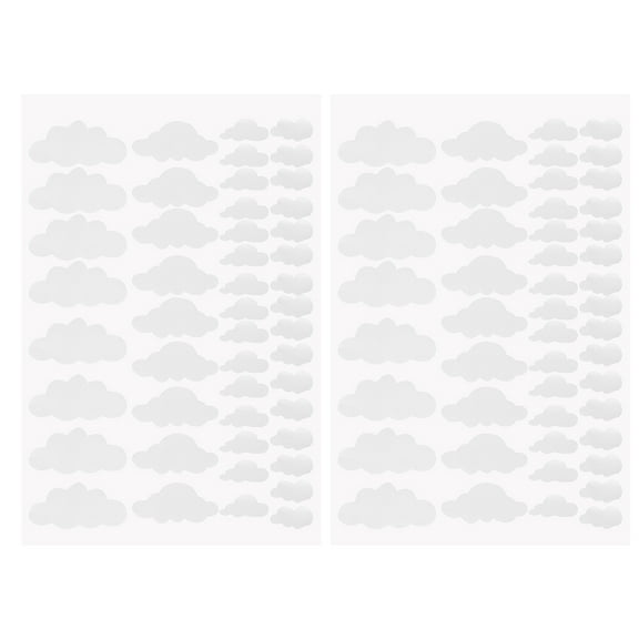Hemoton 96 Pcs Cloud Decals Cloud Wall Stickers 8.00X4.00X0.10CM White