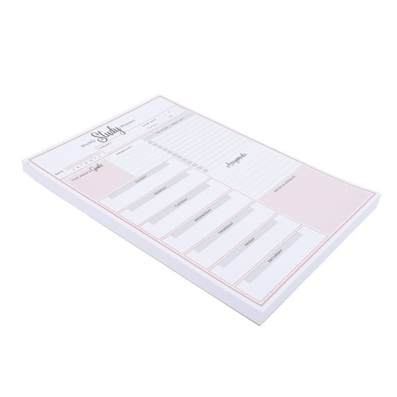 Hemoton A5 Learning Book Erase Slot Weekly Planner Notepad Small Work Pink