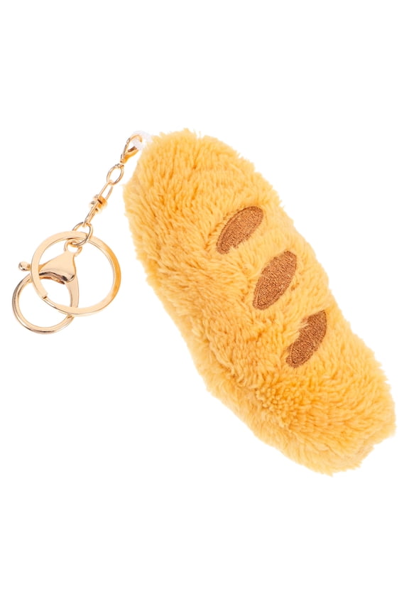Adorable Plush Baguette Keychain Fashionable Realistic Food Charm Hanging Ornament Fuzzy Keychain for Handbag Backpack Purse