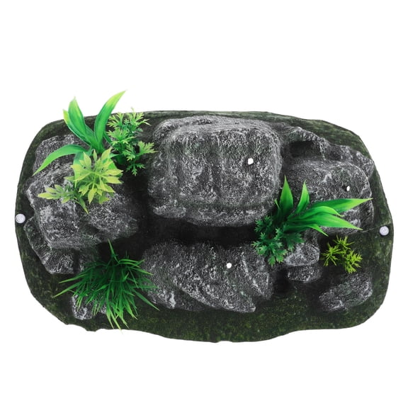 SOPOTUTU Dark Grey Aquarium Mountain Rocks Ornament for Fish Tank, Decorative Landscape Piece for Freshwater and Tanks