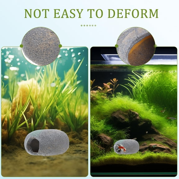 Hemoton Aquarium Rock Cave Shelter Shrimp Betta Lizards Hideaway Breeding Cave Cubic Hideout Fish Tank Decor Ornament Dark Grey