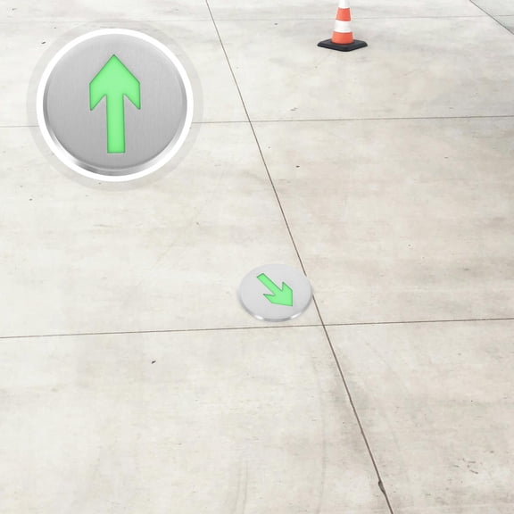 Hemoton Glow in the Dark Arrow Floor Sign for Safety, Metal Exit Arrow Floor Sign, Illuminated Safety Exit Direction Sign