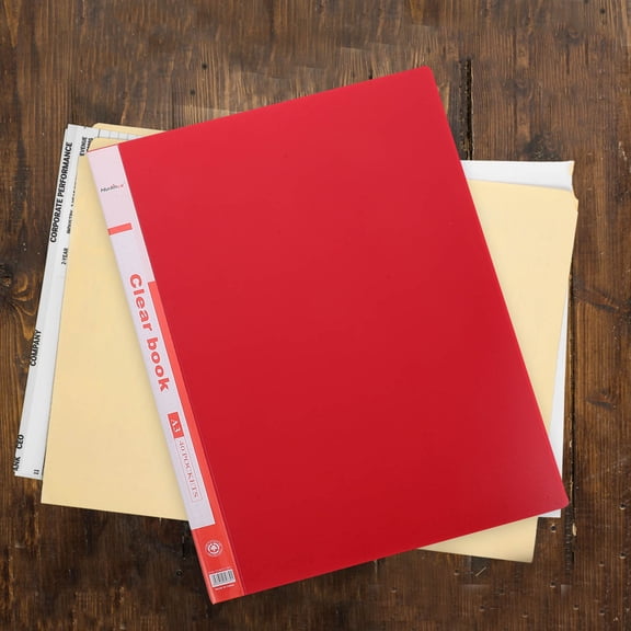 Hemoton Art Portfolio Folder For School Office Business File Folder Portfolio Binder With Plastic Sleeves Portfolio Folder Presentation Book Document Organizer (A3)