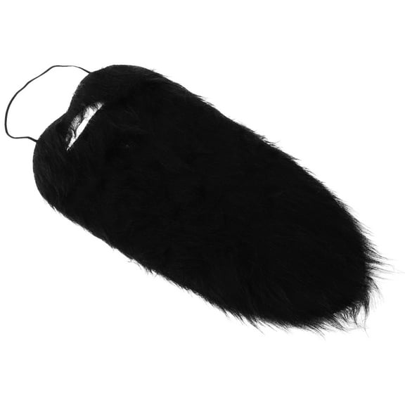 Hemoton Artificial Fake Beard Costume Lace Front Wigs Human Hair Black