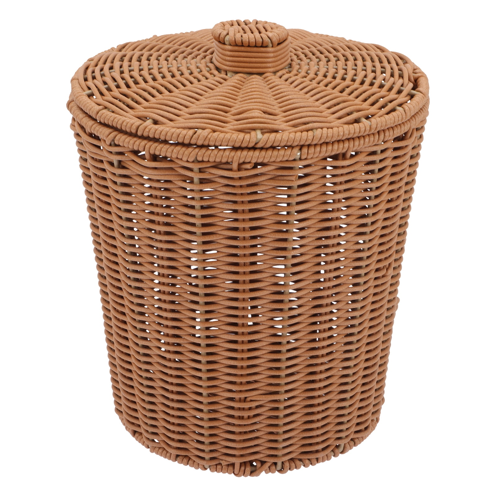 Hemoton Basket Storage Lid Woven Laundry Wicker Waste Clothes Hamper