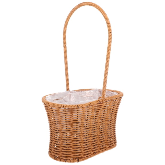 UPGRATOR Small Storage Baskets With Handles Woven Material For Women 1Pack