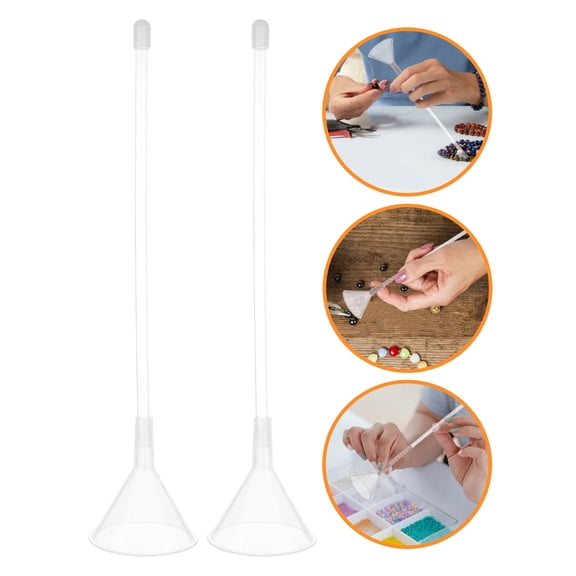Hemoton Jewelry Making Bead Funnels with Needles, Easy to Use with Crochet Hook and for Crafting Kits