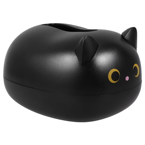 Hemoton Black Cat Tissue Box Holder with Cute Design, ABS Material Storage Container for Home and Office