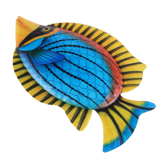 Hemoton Blue Iron Fish Hanging Decoration for Indoor Outdoor Use Adds Nature Feel to Any Space