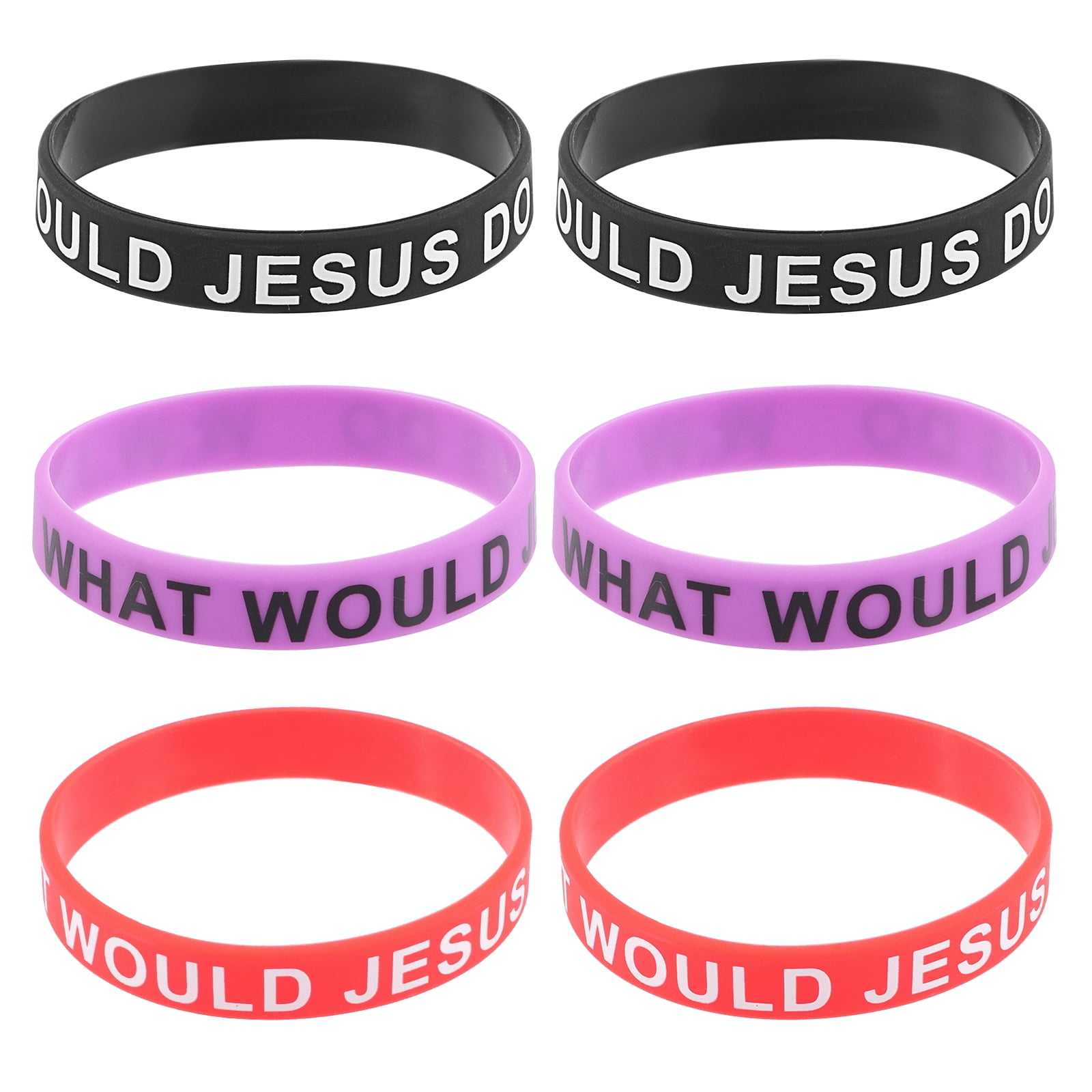 Hemoton Bracelet Silicone Wwjd Wristbands Bracelets Rubber Wristband