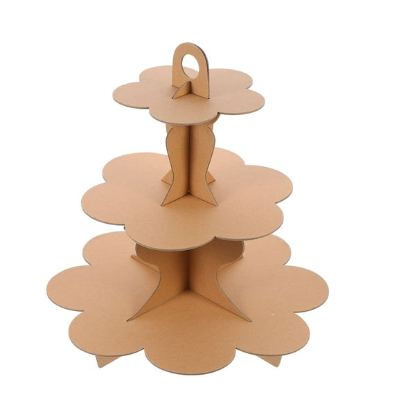 Hemoton  Cake Stand Tier Display Paper Plate Holder Mini Pans Baby Khaki