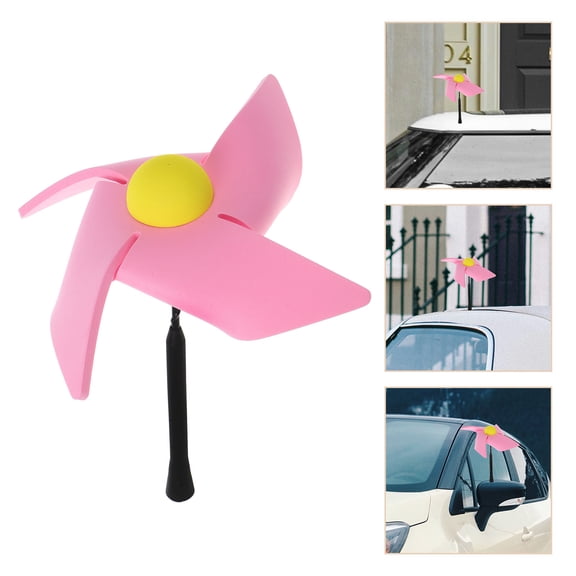 YOSADIER Cute Pink Car Roof Decoration with Windmill Design for Unique Car Accessories
