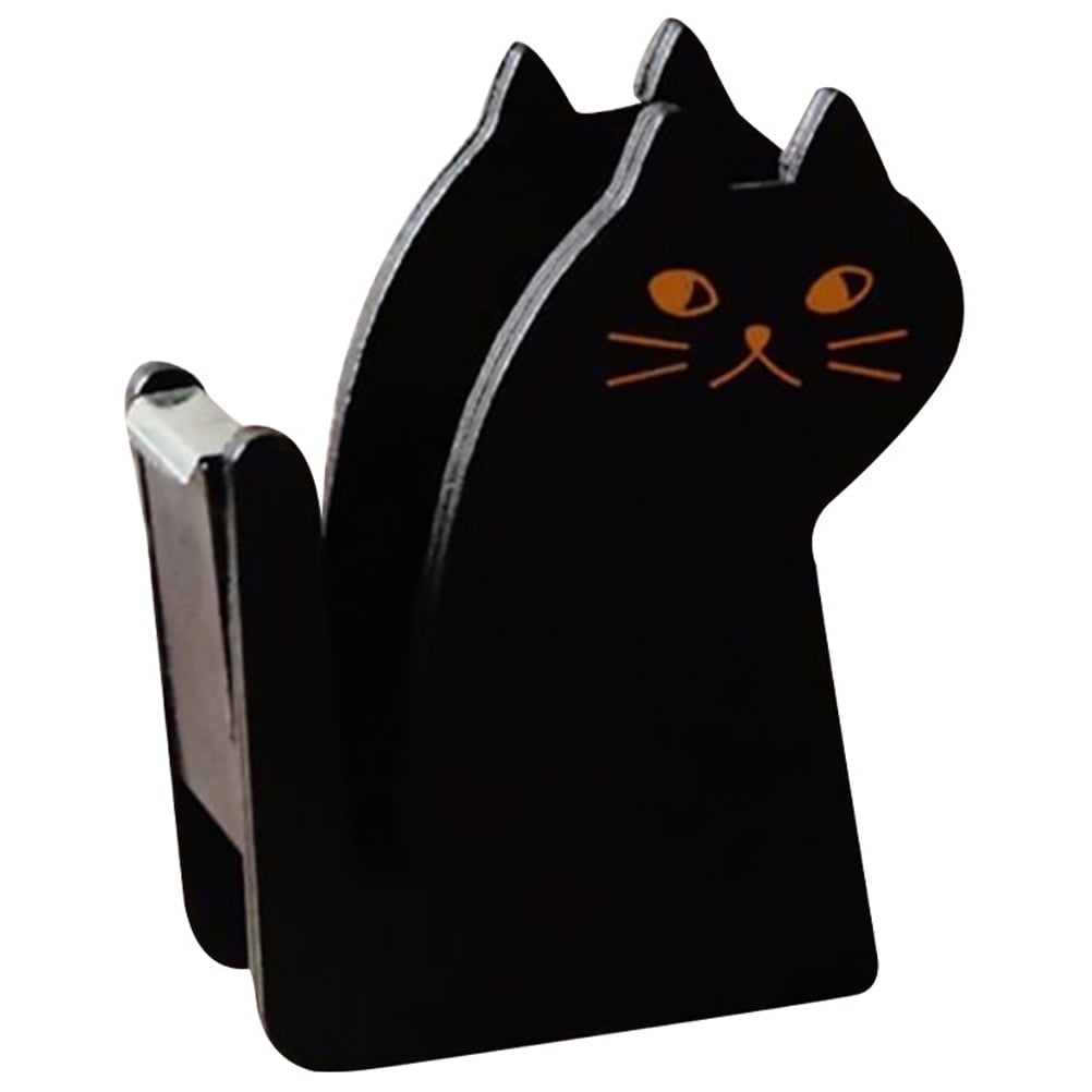 Hemoton Cat Shaped Tape Dispenser Vintage Wooden Tape Dispenser Desktop Cat Tape Cutter