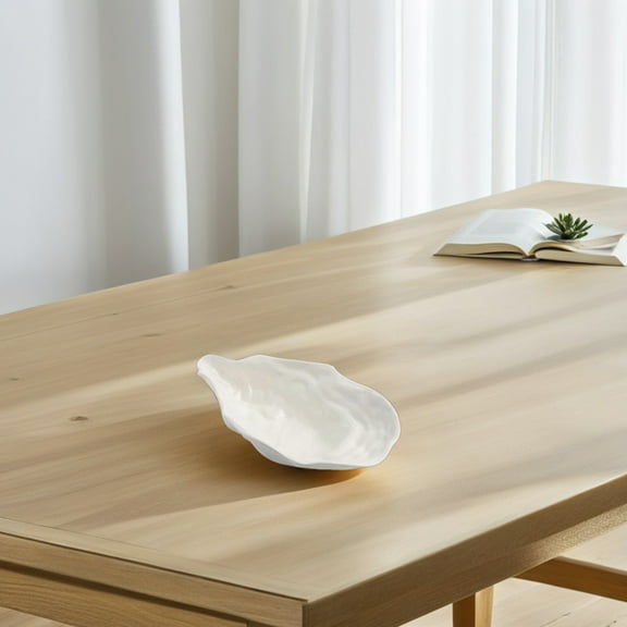 Hemoton Ceramic Food Dish Ceramic Oyster Shell Oyster Shell Plate Cuisine Plate Shell Shaped Serving Dish For Restaurant Home Party Display (7.5 inches)