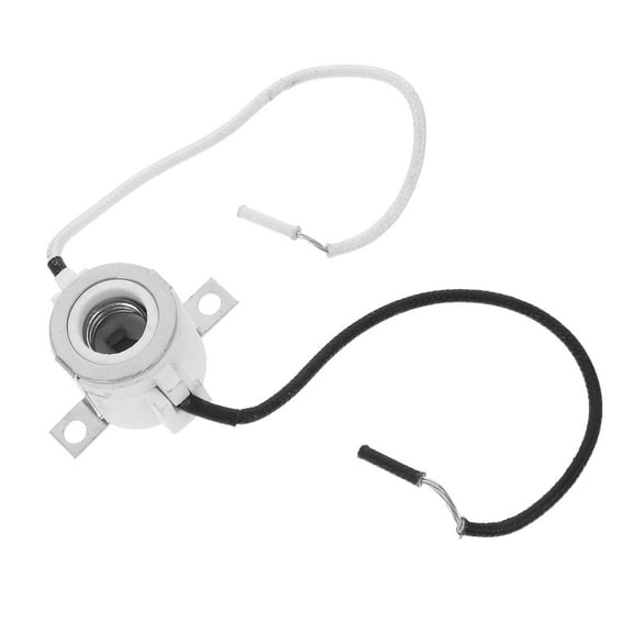 Hemoton Porcelain Ceiling Light Holder with Bracket, Screw Base Ceramic Socket for Pendant Lights and Table Lamp Accessories