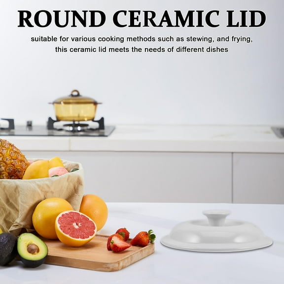 Hemoton Ceramic Slow Cooker Pot Covers Replacement Slow Cooker Liner Lids Slow Cooker Pot Lid Covers Ceramic Round Pot Covers for Cooking Pots