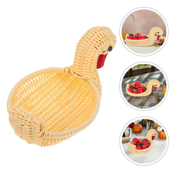 Hemoton Charming Beige Woven Basket for Easter Decor and Versatile Kitchen