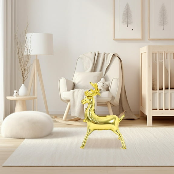 SOPOTUTU Aluminum Film Golden Christmas Deer Balloon Realistic Reindeer Party Ornament