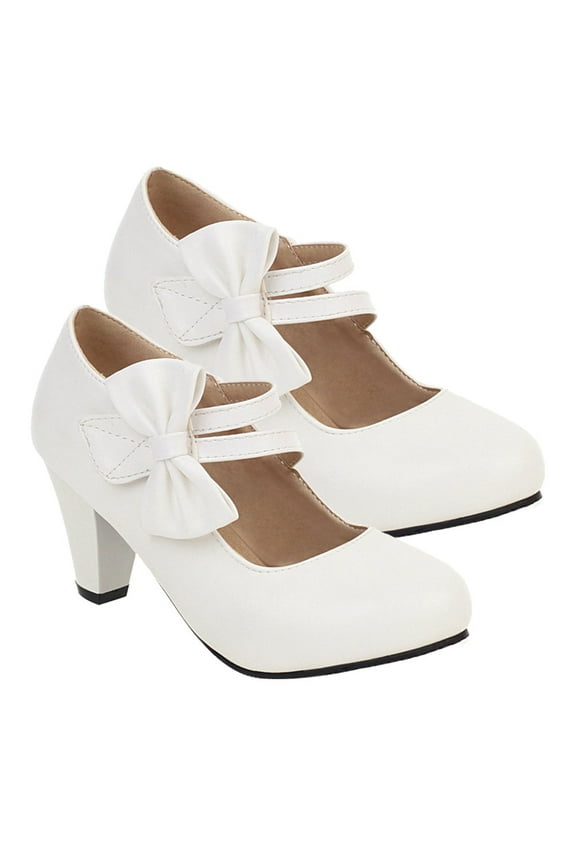 Chunky Heel High Heels for Women Closed Toe Shoes Single Women's