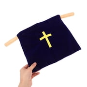 Hemoton Church Offering Bag With Embroidered Cross Pattern Large Capacity Pouch For Party Favors Baptism Christening And First Communion For Church Missions