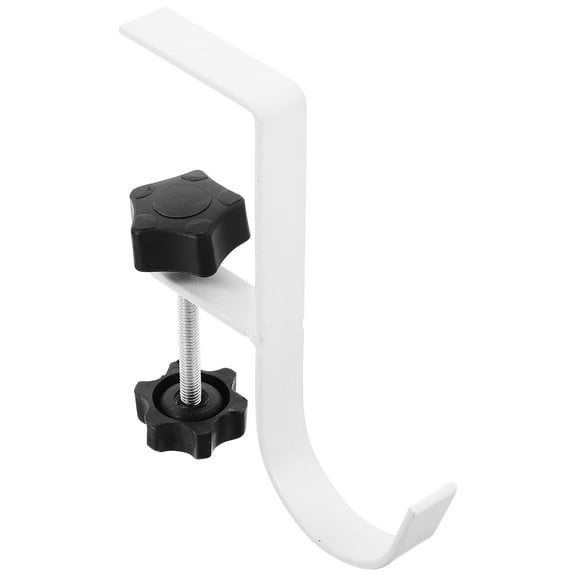 EXHUMKY White Clamp on Desk Hook for Hanging Bags and Accessories No Drilling Required