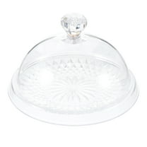 1 Set of Plastic Smooth Cake Serving Tray Round Plate for Western Food