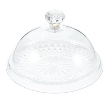 1 Set of Plastic Smooth Cake Serving Tray Round Plate for Western Food
