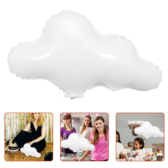 Hemoton  Cloud Balloon Garland Kit Helium Balloons Baby Father White