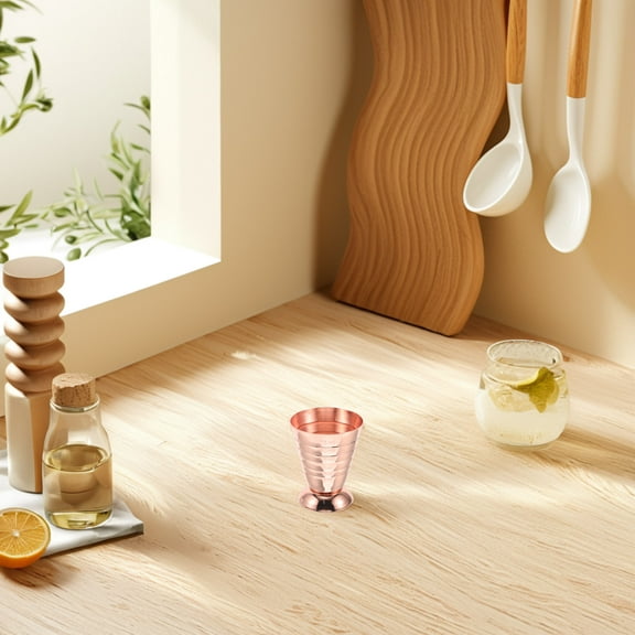 Hemoton Cocktail Jigger with Precise Measurement in Rose Gold Made of 304 Stainless Steel for Bartending 75ml