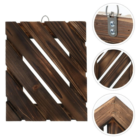 Hemoton Coffee Wood Wall Planter for Home Use Decorative Hanging Board with Spacesaving Design Ideal for